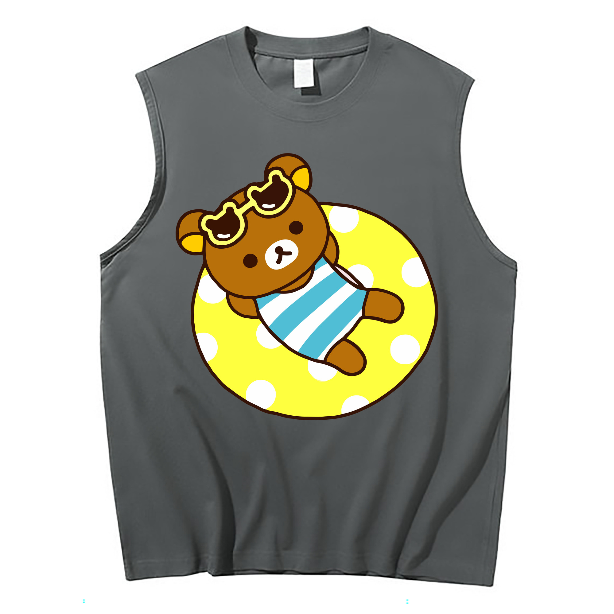 （画像用） リラックマ リラックマ キイロイトリ Rilakkuma Korilakkuma Kiiroitori コットン100％タンクトップ（フロントプリント）